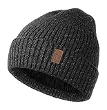 Wmcaps Mütze Herren Winter, Thermo Strickmützen für Herren, Warme Fleece Laufmütze Beanie Damen Herrenmütze Winter, Winddichte Wintermütze Männer Unisex-Mütze (Dunkelgrau)