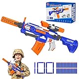 Elektrische Spielzeug Pistole für Kinder - VATOS Automatisch Blaster Gun Sniper 100 Darts mit Scope | Sniper Gewehr Einstellbare Hintere Auflage Geschenke für Jungen Mädchen 6-12 Jahre alt Kinder