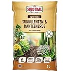 Substral Naturen Sukkulente & Kaktus Erde Bio & torffrei, für Sukkulenten, Kakteen und Bonsai, 3 Monate vorgedüngt, 5 L, Grün