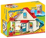 PLAYMOBIL 1.2.3 70129 Einfamilienhaus mit funktionsfähiger Türklingel und Soundeffekt Toilettenspülung, ab 18 Monaten