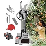 FANYING Professionelle kabellose elektrische Gartenschere, tragbare handgeführte Akku-Gartenschere mit 2 Akkus, max. 45 mm Schnittdurchmesser, LCD-Bildschirm