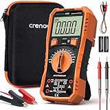 Crenova Digital multimeter, TRMS Voltmeter Ammeter Auto-Range 6000 Zähler Ohmmeter, misst Spannung Kapazität Temp Wiederstand mit Large LCD-Anzeige und Hintergrundlicht, for Automotive, Elektrike