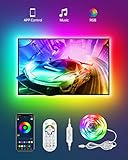 Daymeet LED TV Hintergrundbeleuchtung, 3M TV LED Lichter Streifen Fernseher für 32 bis 60 Zoll TV PC Monitor LED Strip, RGBIC Farbwechsel USB Musik Sync Steuerbar via App led fernseher beleuchtung