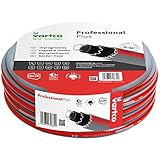 Vartco Professional Plus 6-lagiger Wasserschlauch Trinkwasserschlauch Lebensmittelschlauch Anti Twist Gartenschlauch Gartenbewässerung Flexibel Flexischlauch UV-beständig 30 Bar (3/4'' 20m), Rot/Grau