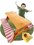 FRIEDO - Kindersitzgruppe inkl. Polsterauflage - Gepürfte Kinder Gartenmöbel - Sitzgruppe Kinder Outdoor perfekt für den Garten oder als Picknicktisch - Kindersitzgarnitur aus Holz