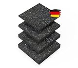 BAUHELD® Terrassenpads 90x90x 8mm [55 Stück] Stabile Bautenschutz-Matte aus Gummi-Granulat [Made in Germany] Als Unterleg-Platten für Terrassen-Fliesen, WPC Terrassen-Dielen, Stelzlager, Balkon