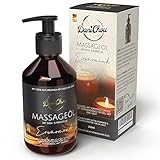 DaniChou® Massageöl Erwärmend 250ml - Mit Sojaöl & Mandelöl - Direkt wärmendes, entspannendes Gefühl - 100% Naturkosmetik & ätherische Öle - Massage mit Kampfer - Für eine intensive Entspannung