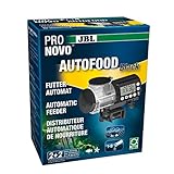 JBL PRONOVO AUTOFOOD, Futterautomat für Aquarium, Fütterung mit Fischfutter-Granulat bis zu 4x täglich, Inkl. Halterung und Adapterring zur Erweiterung des Volumens auf 375 ml, Schwarz