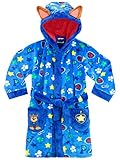 PAW PATROL Bademantel | Chase Kinderbademantel | Fleece Morgenmantel für Jungen Blau 128