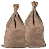 2 Pcs Jutesäcke groß, Jute Pflanzenschutzsack, Kartoffelsack, Winterabdeckung für Pflanzen, Belastbar bis 30kg, mit Kordelzug