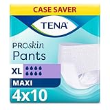 TENA Pants Maxi | Größe XL | 8 Tropfen hohe Saugfähigkeit | Inkontinenzhosen | 4er Pack mit 10 Stück