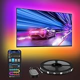 Govee LED TV Hintergrundbeleuchtung 2,4 M, RGBIC LED Strip für 40-50 Zoll Fernseher, Intelligente LED Streifen mit Bluetooth & WLAN Steuerung, Funktioniert mit Alexa & Google Assistant, Musiksync