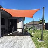 Dripex Sonnensegel Sonnenschutz Set inkl Befestigungsseile Rechteckig Wasserabweisend Polyester Imprägniert 95% UV Schutz Windschutz Wetterschutz 3X4 m für Balkon Garten Terrasse Orange
