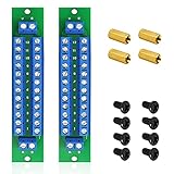 WayinTop Power Distribution Board Kit, 2 x 12 Position Doppelverdrahtung Stromverteiler Verteiler Platine 2 Eingänge 2 x 13 Ausgänge für DC AC 24V 10A