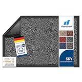 Floordirekt Schmutzfangmatte Rhine - waschbare & leistungsstarke Fußmatte - Sauberlaufmatte mit Rutschfester Rückseite - Türmatte für den Eingangsbereich (Anthrazit (meliert), 90 cm x 120 cm)