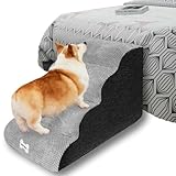 WGYTECH Hundetreppe Haustiertreppe Katzentreppe 4 Stufen für Sofa Bett Waschbar&rutschfest Abnehmbarer Bezug Hunderampe für Bett| Sofa| Couch| Auto für Hunde und Katzen