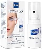 Acuaiss Spray & Go Augenspray mit 0,30% Hyaluronsäure. Befeuchtung und Erfrischung Augen Spray gegen Trockene Augen, 10 ml