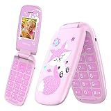 Ushining Kinder Handy, Mobiltelefon für Kinder mit Telefonanruf-Funktion SMS Kamera Familien-Kurzwahl Wecker Lange Standby Zeit, Backup-Handy für Kinder von 6-14 Jahren, Schlafender Fuchs (Rosa)