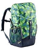 VAUDE Kinderrucksack Skovi für Jungen & Mädchen, komfortabler Wanderrucksack Kinder 10 L in grün, Wetterfester Schulrucksack mit viel Stauraum & reflektierende Elemente, Parrot Green/Eclipse