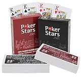 2X PokerStars Plastic Pokerkarten Duo-Pack | COPAG | Wasserdicht | Professionelle Qualität | Wasserfest, Flexibel, Biegfrei und Faltenfrei | Offizielle Maße Von Pokerkarten | Rot & Schwarz