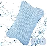 Collazoey Badewannenkissen,Badekissen für Badewanne,mit 2 starken Saugnäpfen,für festen Halt Ergonomisches Spa-Badewannenkissen,Kissen für optimale Nacken Entspannung (Blau)