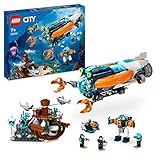 LEGO City Forscher-U-Boot Spielzeug, Unterwasser-Set mit Drohne, Mech, Minifiguren von Tauchern und Tierfiguren, Geschenk zum Geburtstag für Kinder, Jungen und Mädchen 60379