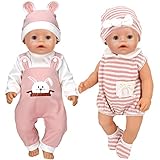 2 Sets Baby Puppe Kleidung und Zubehör für 43cm / 17 Zoll Neugeborene Babypuppen (keine Puppe)