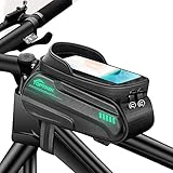 toptrek Fahrradtasche Rahmen Wasserdicht Handytasche Fahrrad Fluoreszierendes Design Rahmentasche Fahrrad mit TPU Touchscreen Fahrradtaschen für Smartphone Unter 6,7 Zoll