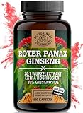 Ginseng Kapseln -1800mg je Tagesdosis- WICHTIG: 20:1 Roter Panax Extrakt (=36000mg Ginseng) I maximale Bioverfügbarkeit +20% Ginsenoside I 120 Stk Panax Ginseng -DE- SCHEUNENGUT®