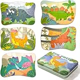 Kinderpuzzle, Dinosaurier Holzpuzzle für Kinder, Dinosaurier Puzzle für Kinder, Holzpuzzle ab 3 4 5 Jahren, 5 Bilds Puzzles, Geschenk für Jungen Mädchen