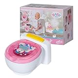 BABY born Toilette für Puppen mit Geräuschfunktion und Häufchen zum wegspülen, 828373 Zapf Creation, Weiß/Pink