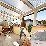 Terrassendach Terrassenüberdachung Carport Komplettset Polycarbonat 16mm X-Struktur Stegplatten farblos 16mm Stegplatten Tiefe:3000mm|Breite:6120mm - Mehrere Maße verfügbar