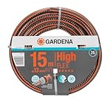 Gardena Comfort HighFLEX Schlauch 13 mm (1/2 Zoll), 15 m: Gartenschlauch mit Power-Grip-Profil, 30 bar Berstdruck, formstabil, UV-beständig (18061-20), 15m, Schwarz