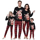 Neufigr Weihnachtspullover Familie Set,Weihnachtspullover Damen Herren Kinder,Familie Weihnachtspulli Set für Kinder (4-5 Jahre,01- Schwarz)