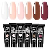 ROSALIND Rekonstruktion Poly Nagelgel, 6pcs 10ml UV LED Nagelverlängerungs Nagel Extension Gel für Anfänger, Profi, Nagelstudio, Poligel für Nägel Gel Nail Art