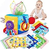 Baby Spielzeug 6 Monate Tissue Box Toy Montessori 6-12 Monate Sensorik , Stofftücher Kontrastreiche Farben Lernen Sensorische für Jungen Mädchen Geschenke