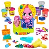 Play-Doh Wilder Friseur Spielset mit 6 Dosen, Rollenspielzeug, Spielzeug für Mädchen und Jungen ab 3