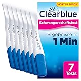 Clearblue Schwangerschaftstest Schnelle Erkennung, 7x Pregnancy Test, über 99% zuverlässig mit FloorguardTM Technology, Ergebnis innerhalb von 1 Minute