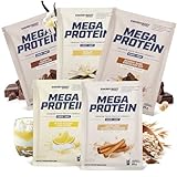 Energybody® Mega Protein Pulver Probierpaket 1-5x25g - Mehrkomponenten Protein mit Casein Whey Mix als Eiweiss Protein Pulver/Proteinpulver Probierpackung/Eiweißpulver Probierset