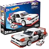 MEGA Hot Wheels zusammenbaubares Autospielzeug zum Sammeln, Audi 90 Quattro IMSA GTO mit 973 Teilen und Die-Cast-Modell, Set für Sammler zum Zusammenbauen und Präsentieren, rot, HRY20