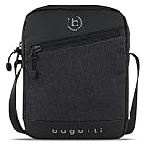 bugatti Universum Umhängetasche für Herren, kleine schwarze Schultertasche, Mini Messenger Bag