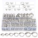 Dabeto 60 Stück Schlauchschellen Set 6-38mm,Innen und außen komplett aus 304 Edelstahl,Starker Schutz gegen Rosten,Bandbreite 8-12mm,7 Größen Set Sortierte Lagerung in einer Box