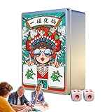 Mahjong-Spielkarten, Reise-Mahjong-Sets | 146 Stück/Set amerikanische Majhong-Spiele,Thicken Large Print Handheld Poker, wasserdichtes chinesisches Mah Jongg, amerikanische Majhong-Spiele für Pokerspi