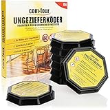 com-four® 8X Ungeziefer Köder-Falle, anwendungsfertige Köder-Dosen zur zuverlässigen Bekämpfung von Ungeziefer wie Schaben, Silberfischchen und Kellerasseln