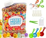 HOVIN Wasserperlen für Pflanzen Wasserperlen Set 50000 Stück, Gelkugeln Wasserperlen Durchsichtig Ungiftig, Water Beads Wasserperlen Deko und Vase Füllstoff, Bunt