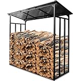 WELS® Kaminholzregal Aussen XXL 185x70x185cm | Holzlager 2,3m³ 3,5 SRM | Metall Brennholzregal Außen | Garten Kaminholzlager Stapelhilfe