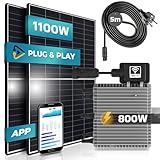 SUNNIVA® Solaranlage Balkonkraftwerk Set 1100W/600-800W, Monokristallin, (Deye Micro Inverter 600W Upgradebar auf 800W, 5m Anschlusskabel, Solarkabel, Balkon Mini-PV Anlage) Photovoltaikanlage