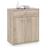 CARO-Möbel Kommode Sideboard Schrank Tommy in Sonoma Eiche, Anrichte mit 1 Schublade und 2 Türen