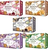 yoaxia ® - [ 1050g ] 5er Set MOCHI SELECTION mit 5 verschiedenen Sorten Klebreiskuchen | 30 geschmackvolle Mochis + ein kleiner Glücksanhänger gratis