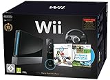Nintendo Wii 'Mario Kart Pak' - Konsole inkl. Wii Sports, Mario Kart Wii, Wii Lenkrad + Remote Plus Controller, schwarz